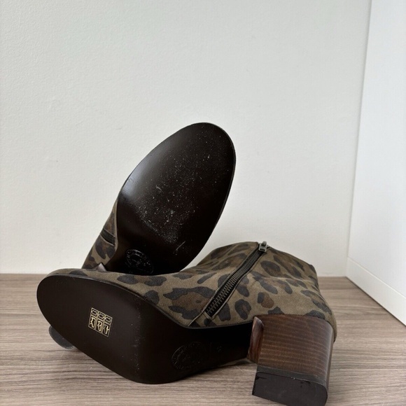 Penelope Chilvers Boots Havana Khaki Leopard Suede Zipped Ankle Boots 41 / 11 US - Picture 7 of 9